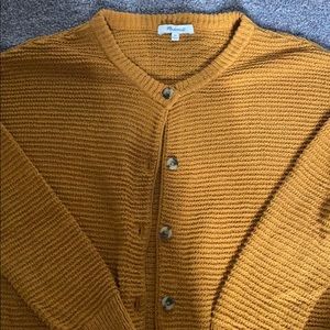 Madewell mustard cotton DeVille cardigan XS